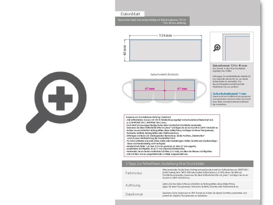 Product Bild tasse_innen_wei___und_au__en_farbig_mit_bambusdeckel__370_ml