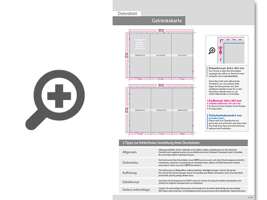 Product Bild getr__nkekarte__gefalzt_auf_14_0_cm_x_29_7_cm__6-seiter_(wickelfalz)