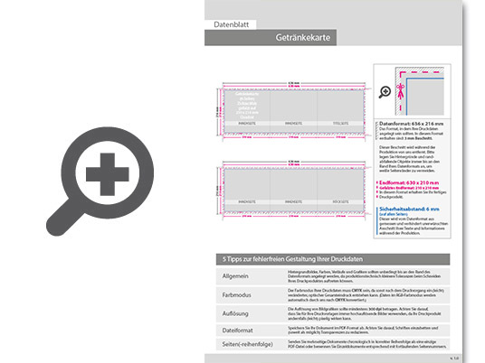 Product Bild getr__nkekarte__gefalzt_auf_quadrat_21_0_cm_x_21_0_cm__6-seiter_(zickzackfalz)