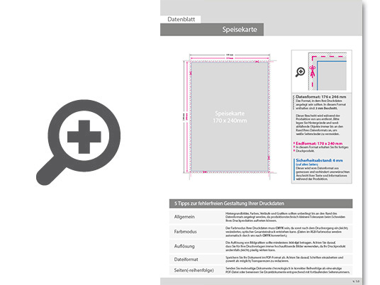 Product Bild speisekarte_mit_3-fach_drahtheftung__endformat_17_0_cm_x_24_0_cm__28-seitig